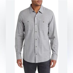 Travis Matthew grey Cloud Flannel Button-Up Shirt Men's Gray Long Sleeve Shirt
